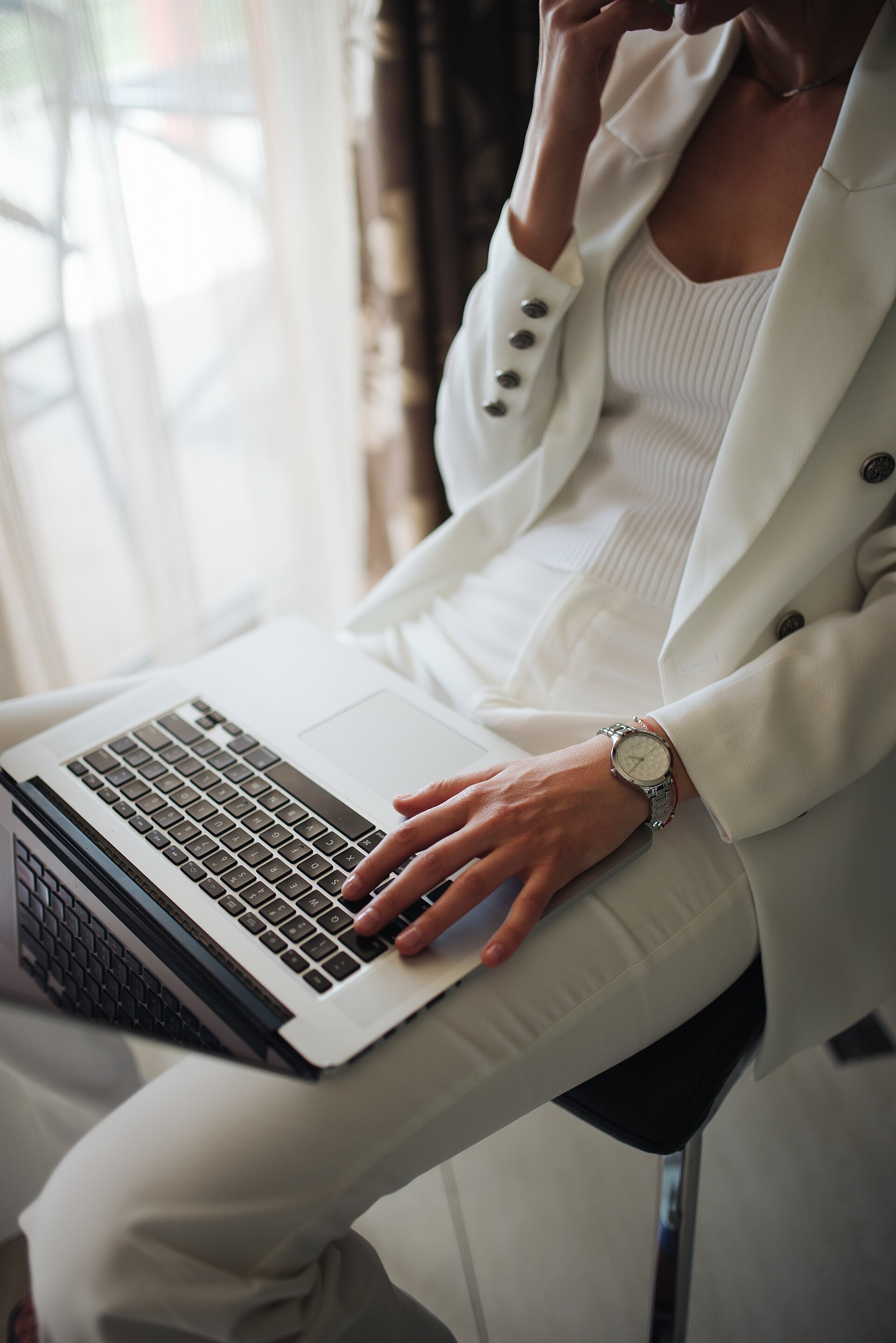 Student studying securely on a laptop in a quiet library or home desk environment